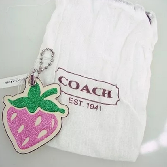 New Glitter Shimmering Strawberry Purse Charm/Keychain - Picture 3 of 8